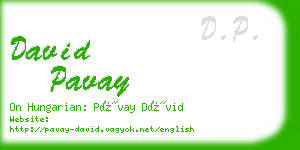 david pavay business card